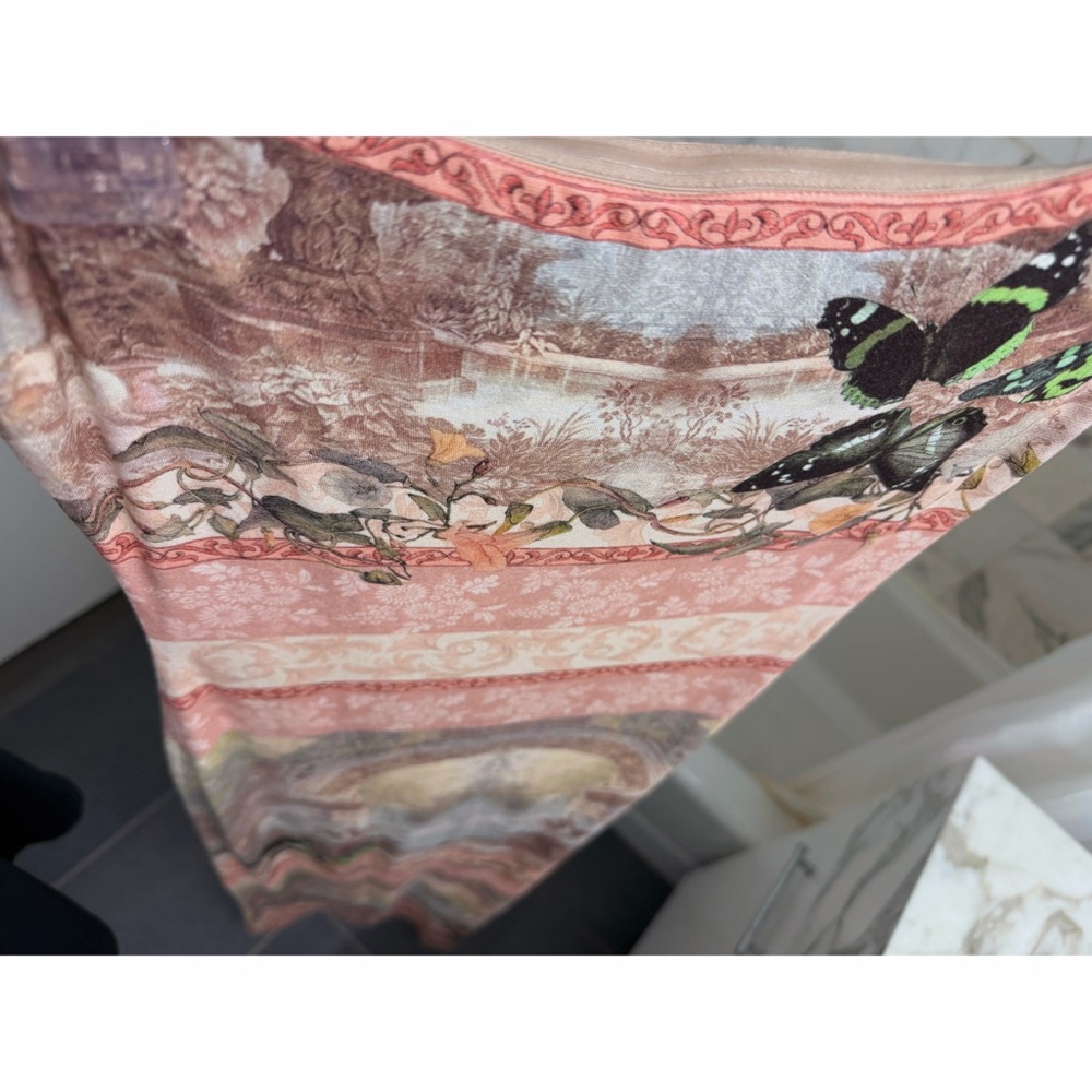 Alice + Olivia Versailles Delora Strapless Maxi Dress Pink Butterfly 2 - Picture 7 of 16